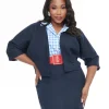 Barbie x Unique Vintage Plus Size 1950s Navy Barbie Commuter Set Box Coat