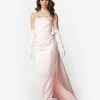 Barbie™ x Unique Vintage Pink Satin Strapless Enchanted Evening Gown