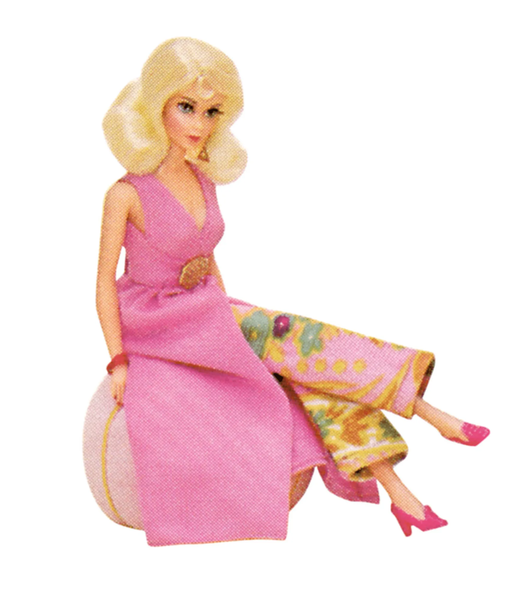 Barbie x Unique Vintage 1970s Pink Evening In House Coat