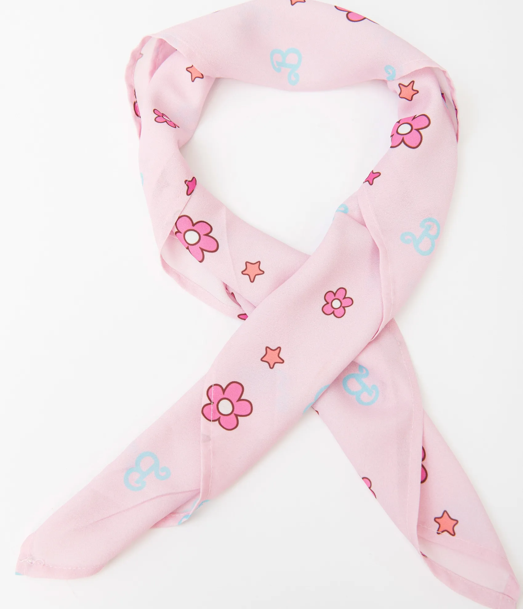 Barbie x Unique Vintage 1970s Pink Barbie Print Hair Scarf