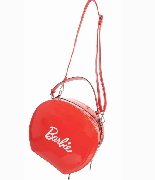 Barbie x Unique Vintage 1950s Red Leatherette Commuter Set Circle Bag
