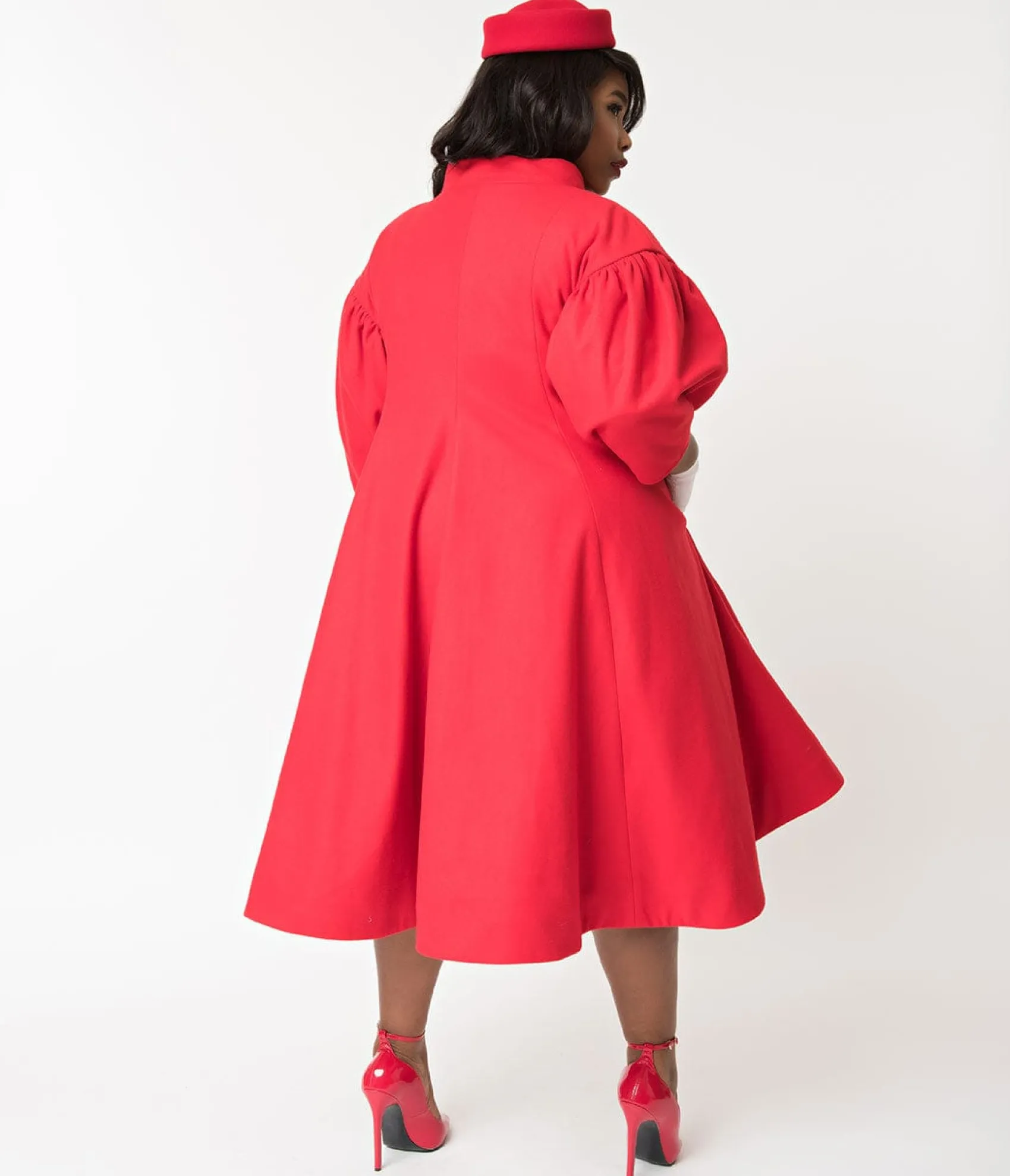 Barbie™ x Unique Vintage 1960s Style Red Flare Swing Coat