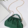 Basil Green Solana Clutch Handbag