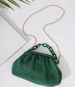 Basil Green Solana Clutch Handbag