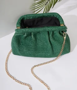 Basil Green Solana Clutch Handbag
