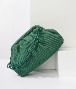 Basil Green Solana Clutch Handbag