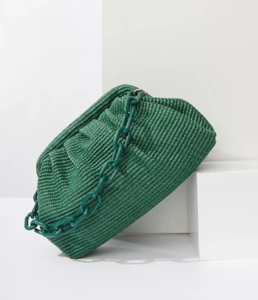 Basil Green Solana Clutch Handbag