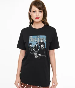 Beatles Band Fitted Cotton Graphic Tee
