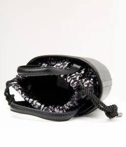 Betsey Johnson Black Gimmie Candy Cat Bucket Bag