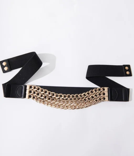 Black & Gold Chain Link Belt