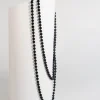 Black 60" Long Pearl Necklace
