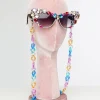 Black & Rainbow Gem Bomb Cat Eye Sunglasses