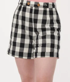 Black & White Gingham Cruise Ship Shorts