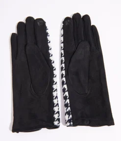 Black & White Houndstooth Gloves