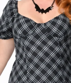Black & White Plaid Juliet Shift Dress