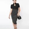 Black & White Polka Dot Wiggle Skirt
