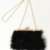 Black Fur Clutch Bag