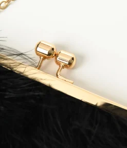 Black Fur Clutch Bag