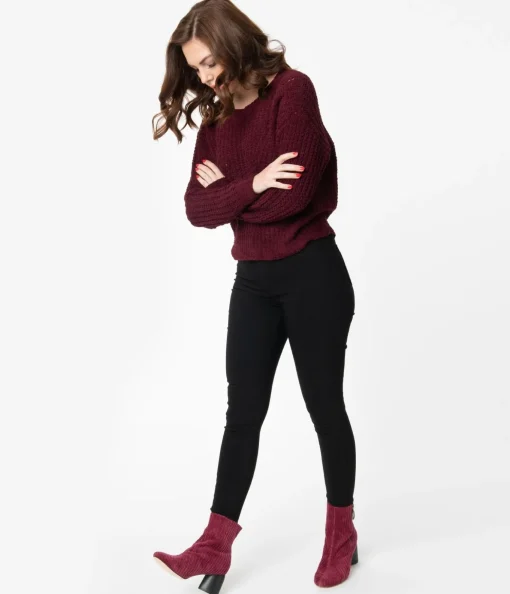 Black High Waist Cigarette Pants