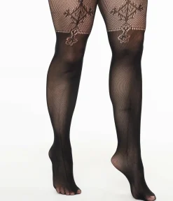Black Lace Goth Babe Fishnet Tights
