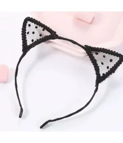 Black Lace Kitty Headband