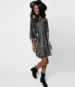Black Moon & Stars Celestial Witch Kimono
