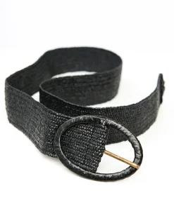 Black Oval Buckle Belt