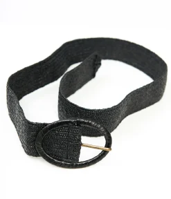 Black Oval Buckle Belt