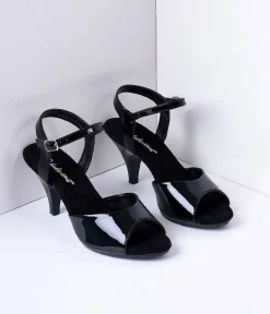 Black Patent Leather Belle Sandal Pump