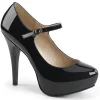 Black Patent Leatherette Mary Jane Pumps