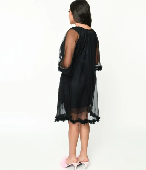 Black Pillow Talk Nightgown Set