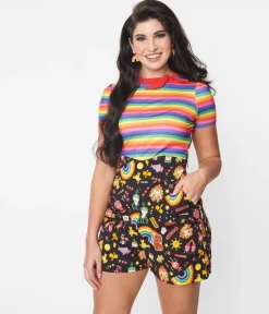 Black Reese Video Game High Waisted Shorts