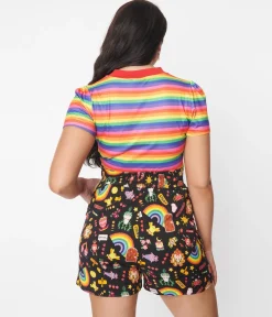 Black Reese Video Game High Waisted Shorts