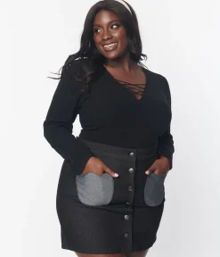 Black Ribbed Sweater Bodysuit