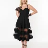 Black Roman Holiday Tulle Swing Dress