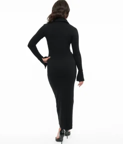 Black Salem Spiderweb Collar Maxi Dress