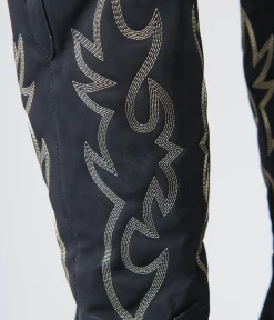 Black Suede Cowboy Boots