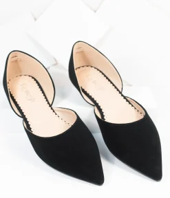 Black Suede Pointed Toe Flats