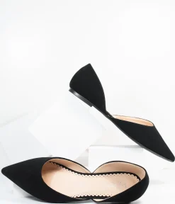 Black Suede Pointed Toe Flats