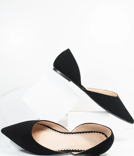 Black Suede Pointed Toe Flats