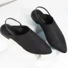 Black Suede Pointed Toe Slingback Flats