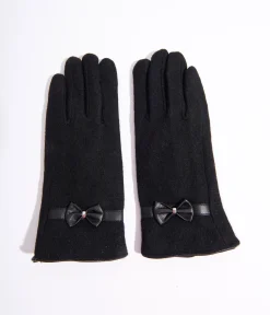 Black Wool Texting Gloves