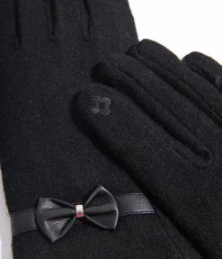 Black Wool Texting Gloves