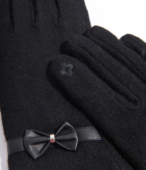 Black Wool Texting Gloves