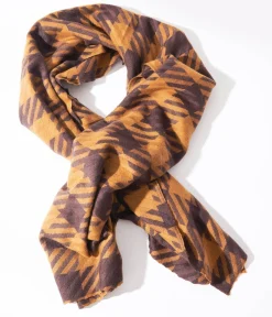 Brown & Mustard Checkered Scarf