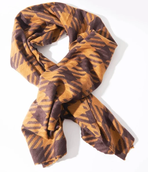 Brown & Mustard Checkered Scarf