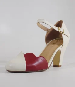 Chelsea Crew Red & Bone Lover Pumps
