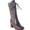 Chelsea Crew 1930s Black Leatherette Knee High Gaston Boots