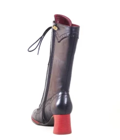 Chelsea Crew 1930s Black Leatherette Knee High Gaston Boots