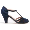 Chelsea Crew 1920s Navy Velvet T-Strap Sergi Heels